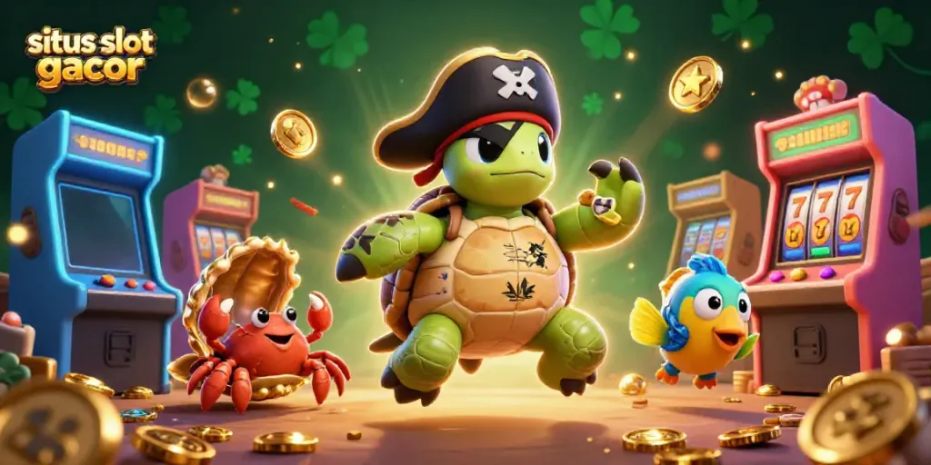 Experience the excitement of situs slot gacor with a vibrant 3D illustration of characters and slot elements.