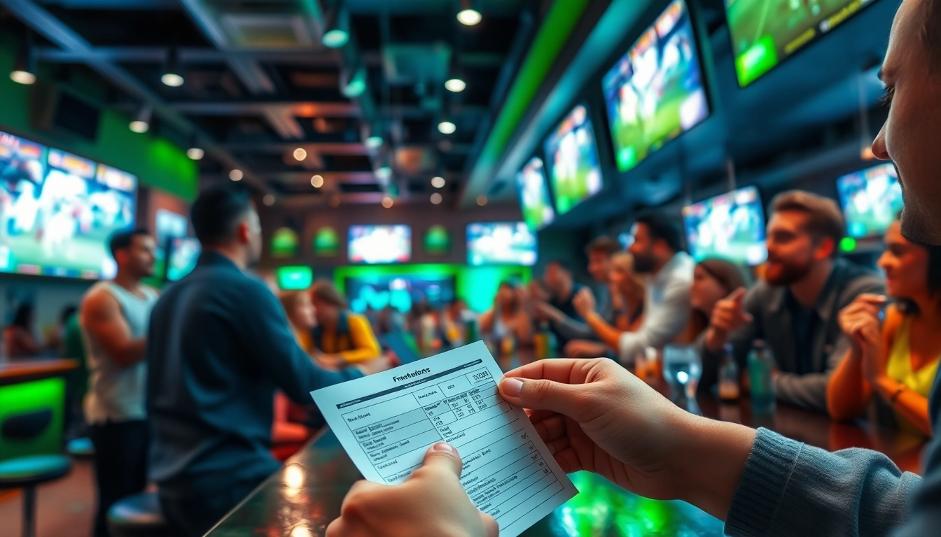 Engaged fans enjoying Sports Betting in a lively sports bar environment.