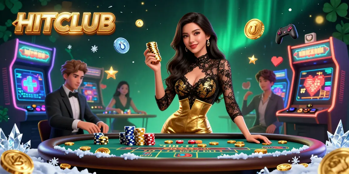 Engage in high-stakes gaming at HITCLUB with vibrant casino elements and glamorous atmosphere.