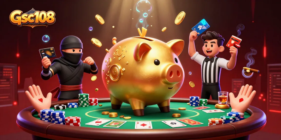 Gsc108 menghidupkan suasana kasino dengan karakter unik bermain poker dan atribut menarik.