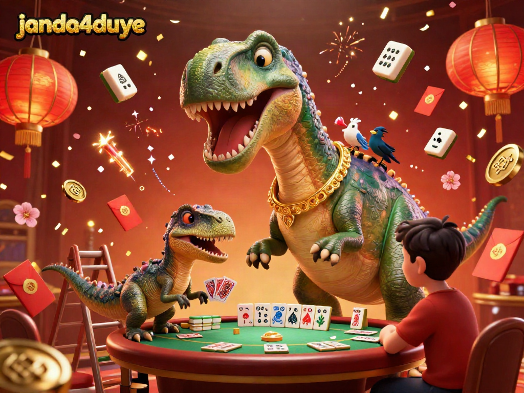 Bergembira bersamaan dengan janda4duye, rasakan keseruan di kasino dengan brontosaurus dan raptor menjadi dealer kartu.
