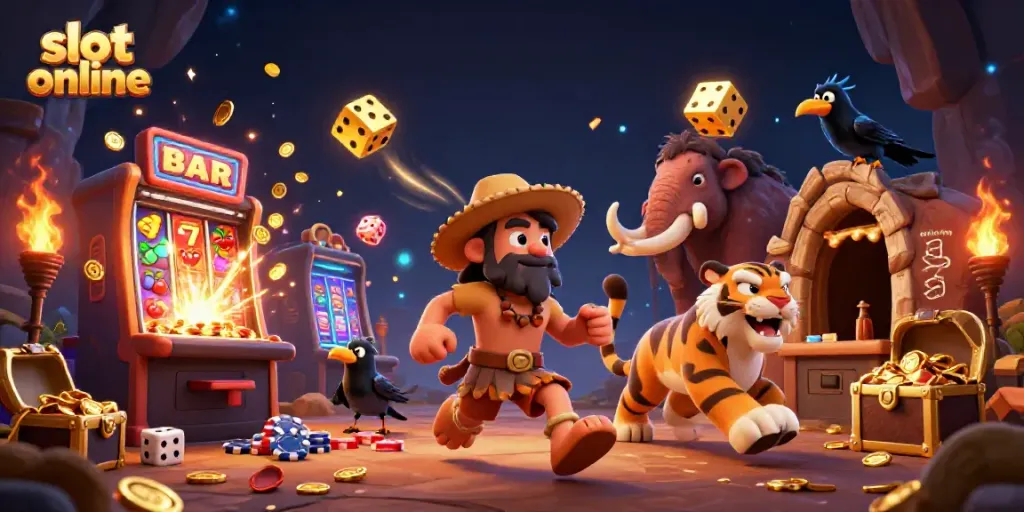 Mainkan slot online dengan karakter gua yang unik, harimau sabertooth, dan efek jackpot yang menakjubkan.