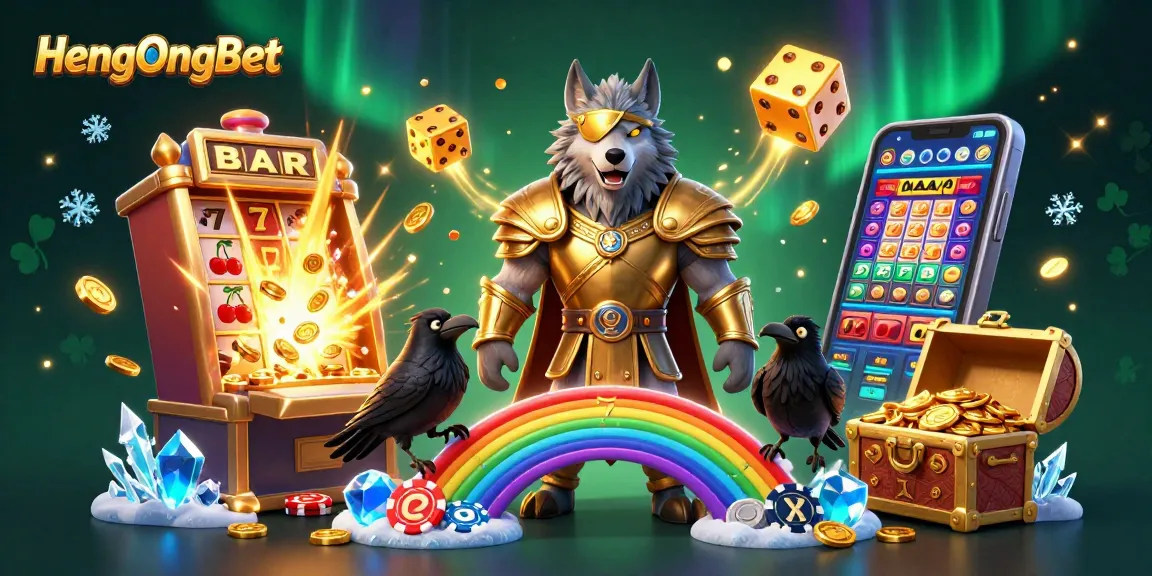 Experience HengOngBet's exciting gaming atmosphere with vibrant casino characters and winning symbols.