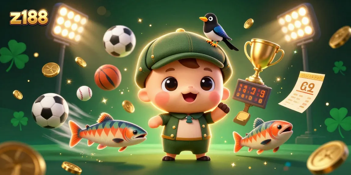 Join the excitement of z188 with this vibrant scene featuring playful characters and dynamic gaming elements.