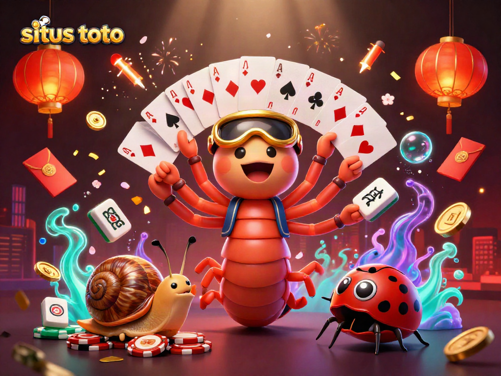 Experience the excitement of situs toto with a vibrant casino scene featuring playful characters and glowing game elements.