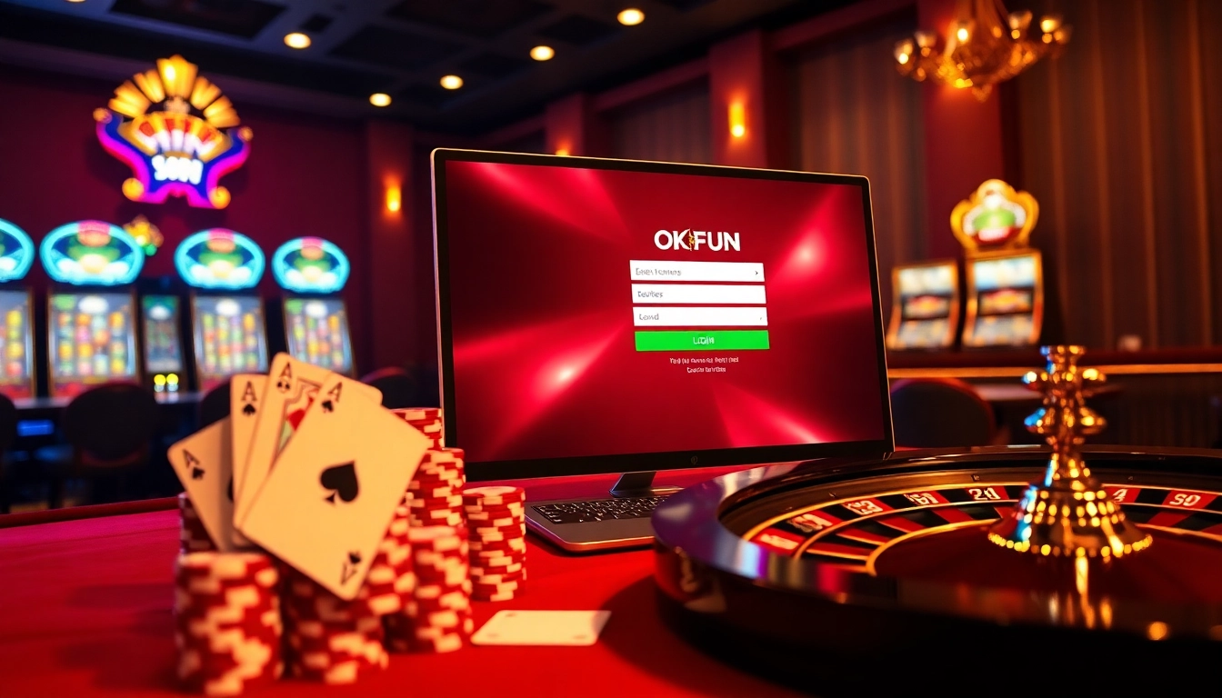 Login interface of OKFUN for an engaging online casino experience.