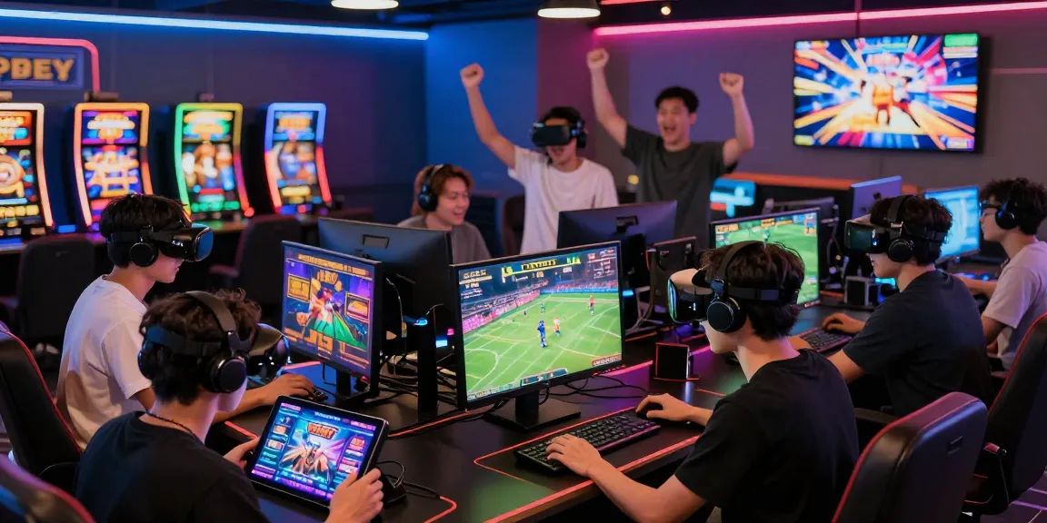 OPEN88 online gaming scene with players enjoying diverse games in a vibrant digital lounge.
