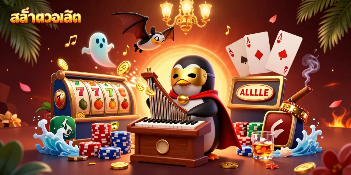 Spin with the สล็อตวอเลท slot reels as our 3D phantom penguin plays a pipe organ of coins!