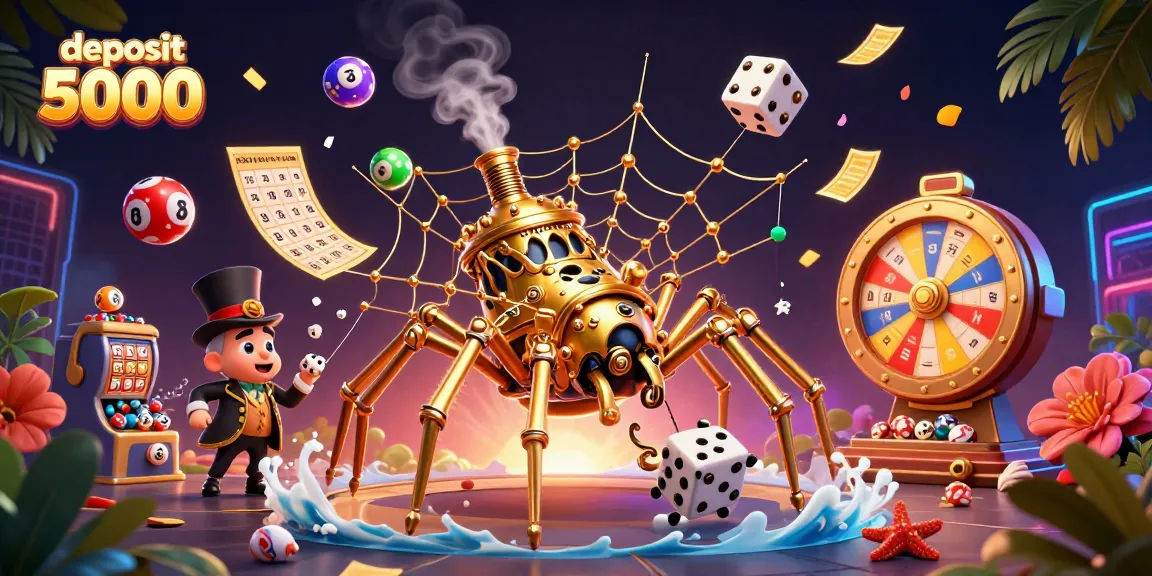 Experience winning with deposit 5000 at a colorful casino scene filled with exciting gaming elements.