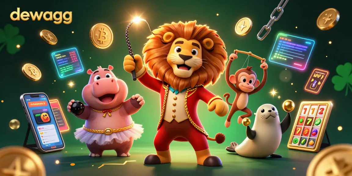 Dewagg brings vibrant casino energy to life with a colorful 3D circus scene featuring charming characters.