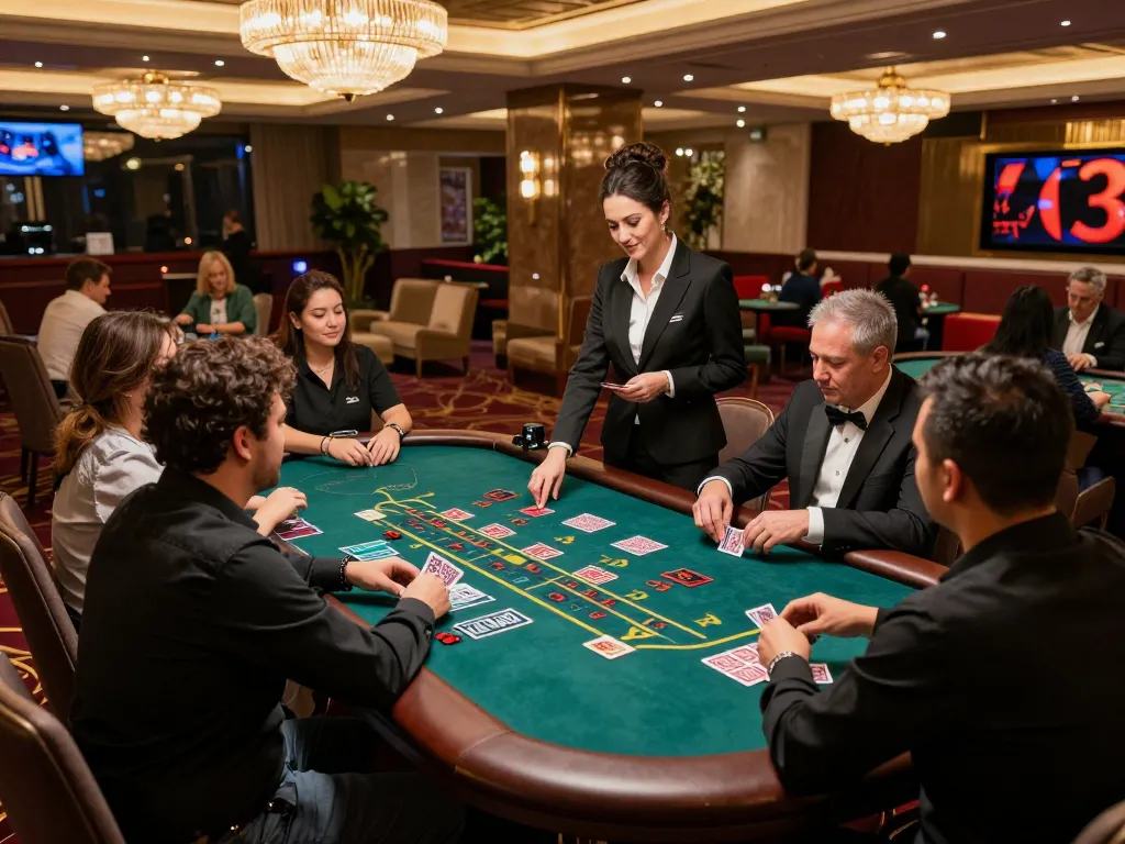 Players engaging at a live casino table at King33, showcasing thrilling baccarat action