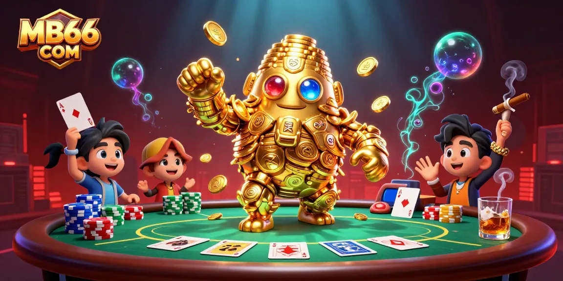 Win big with MB66 COM's engaging casino scene featuring golden golems and poker excitement.