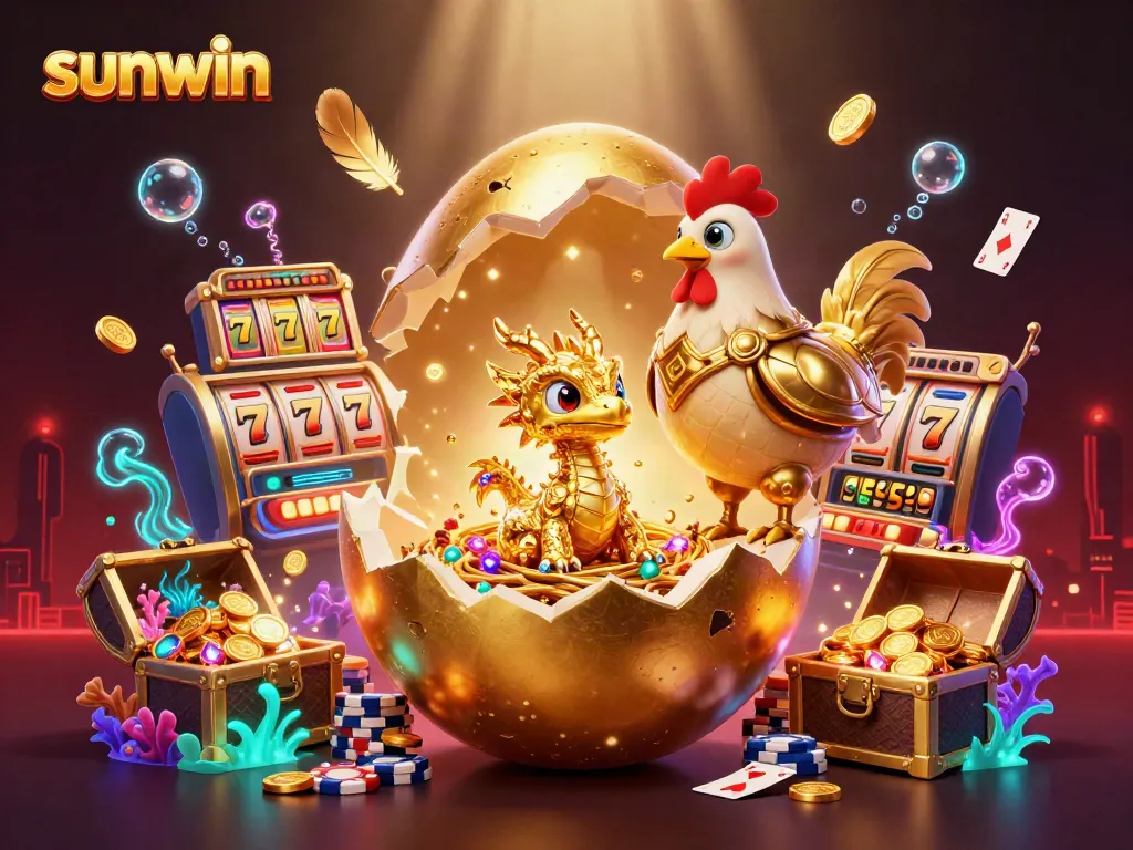 Engage in thrilling gameplay at sunwin with a dynamic scene featuring a golden dragon and poker chips.