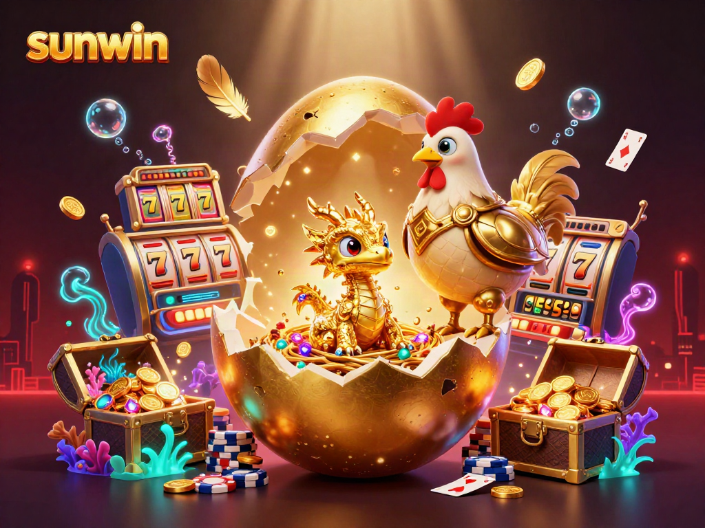Engage in thrilling gameplay at sunwin with a dynamic scene featuring a golden dragon and poker chips.