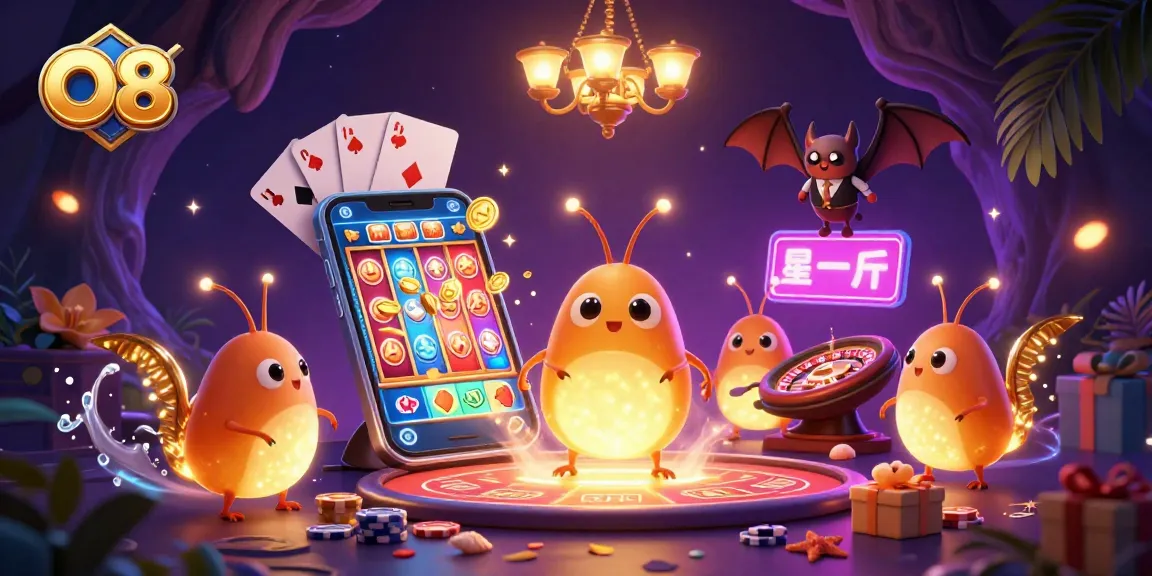 Experience O8's thrilling gaming action with glowworms illuminating the casino.