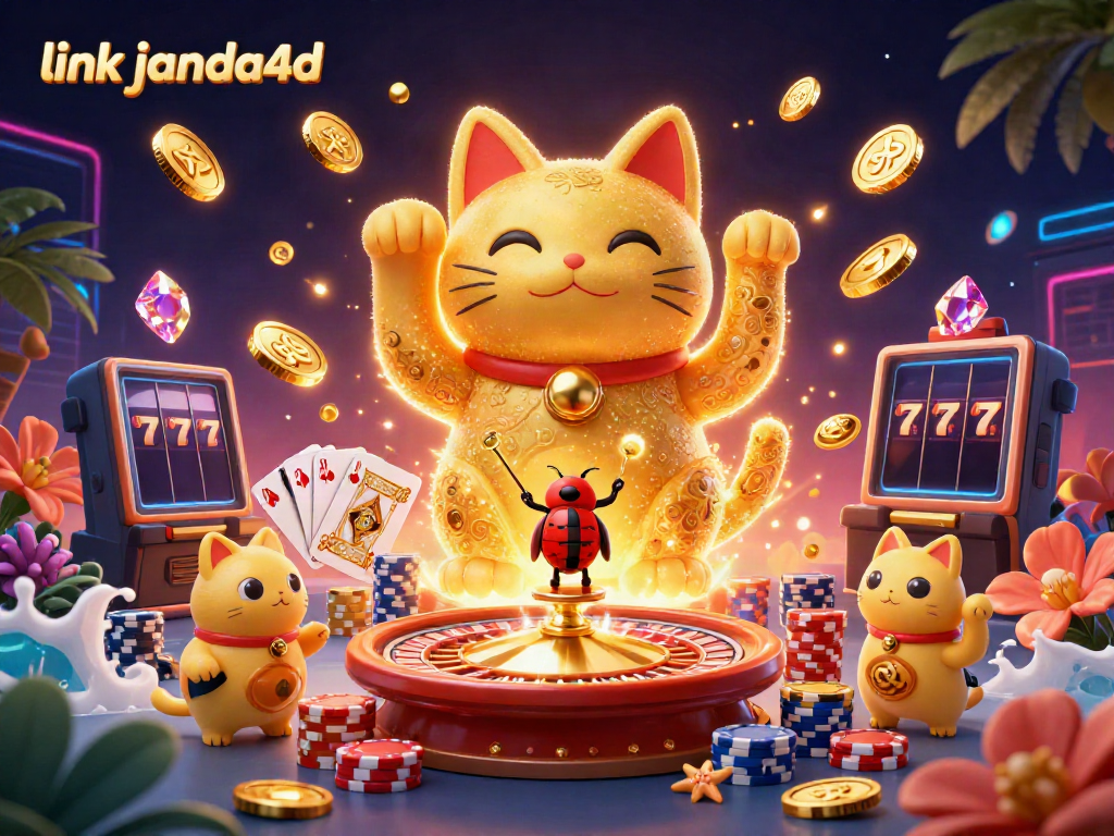Rasakan keberuntungan dengan link janda4d, ilustrasi kasino animasi dengan simbol menakjubkan.