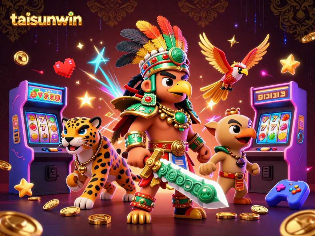 Experience thrilling gameplay with taisunwin's vibrant casino scene featuring warriors and arcade elements.