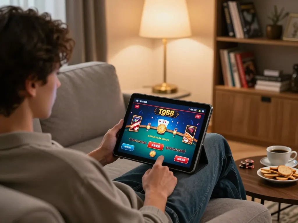 Play exciting games on tg88 while relaxing at home with a tablet.