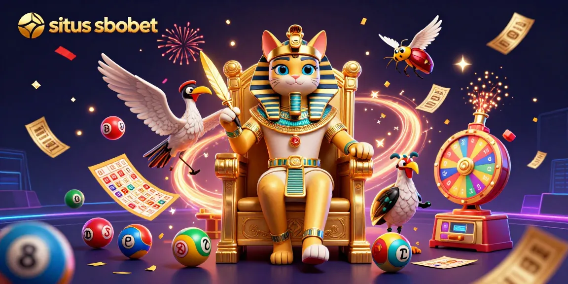 Experience situs sbobet with engaging lottery and gaming elements in vibrant 3D illustration.