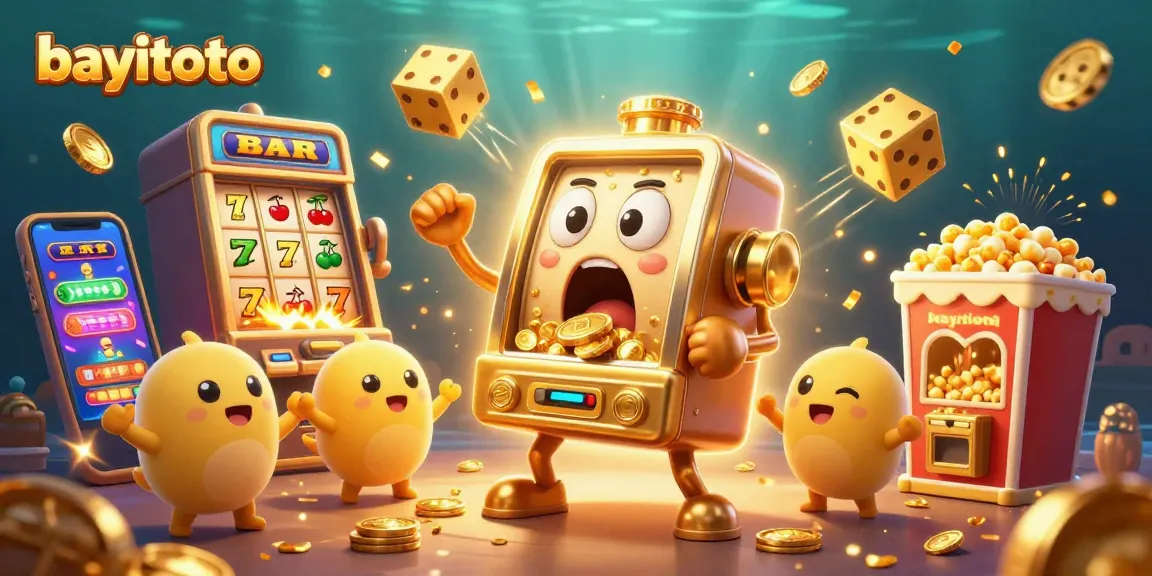 Experience bayitoto's thrilling jackpot excitement with vibrant slot machines and golden coins!