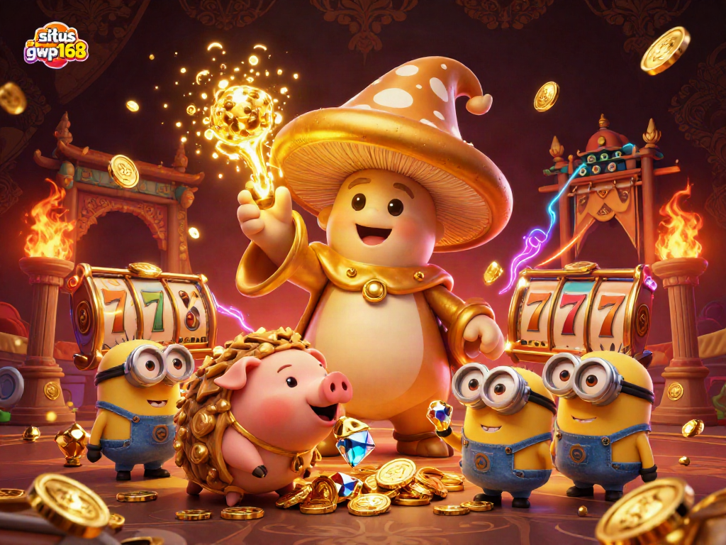 Menggali keberuntungan di situs gwp168 dengan karakter kartun slot terasa magis dan ramai.