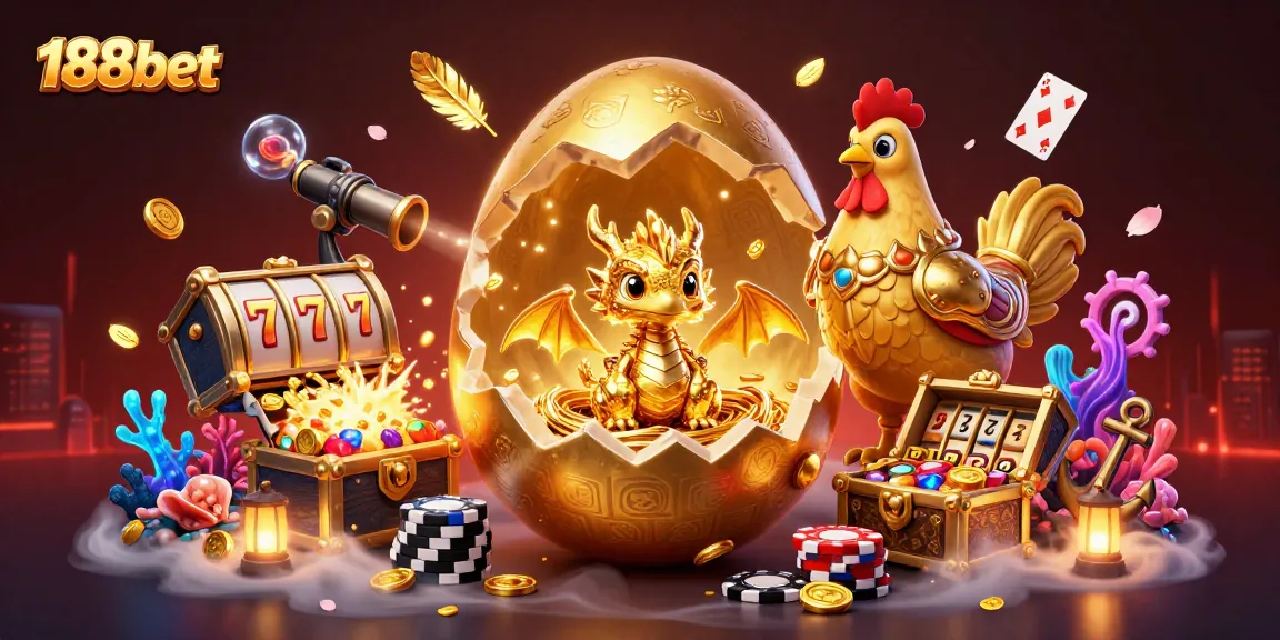 Experience thrilling wins with 188bet's golden dragon and casino-themed adventure.