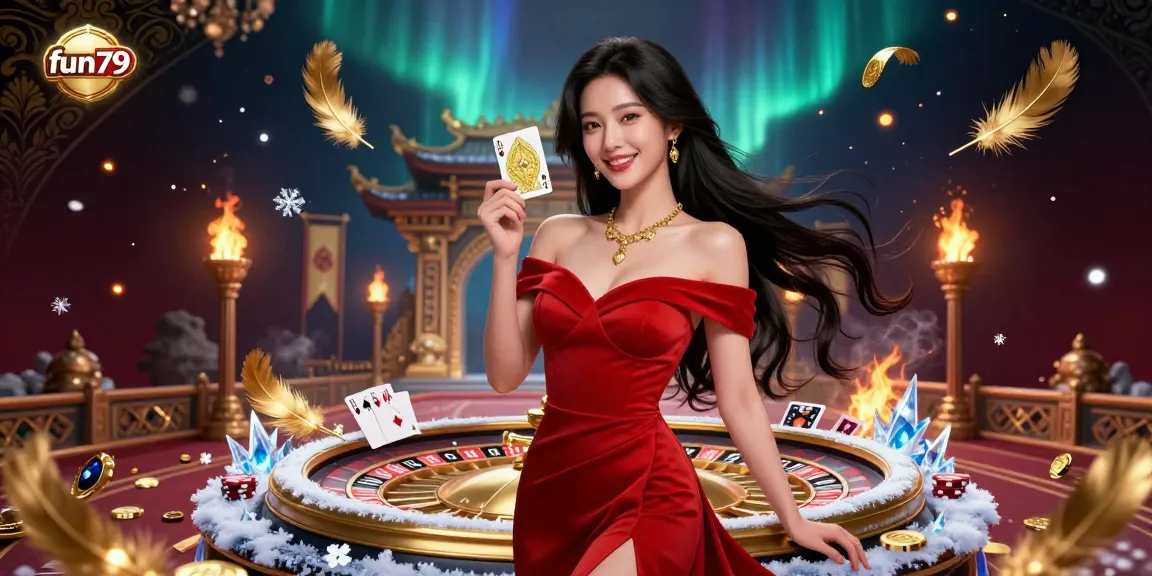 Play and win big at fun79, where excitement meets luxury gaming with roulette and poker elements.