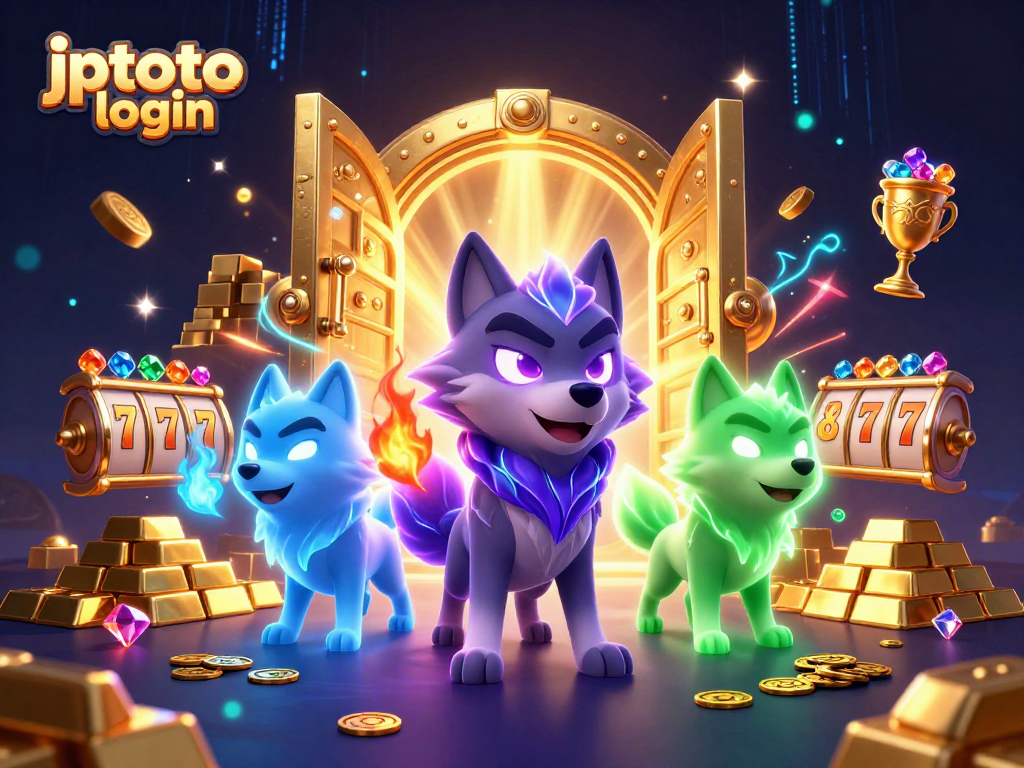 Experience thrilling jptoto login action with a vibrant casino-themed illustration showcasing dynamic characters and rich symbolism.
