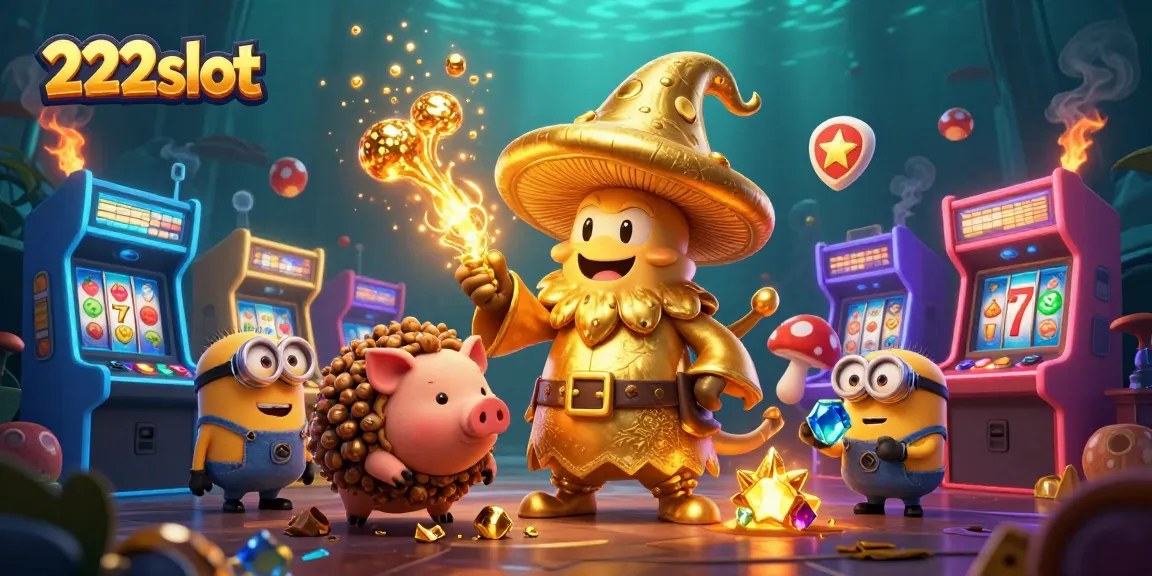 Menangkan jackpot di 222slot dengan karakter ajaib dan mesin slot berwarna-warni yang bersinar.