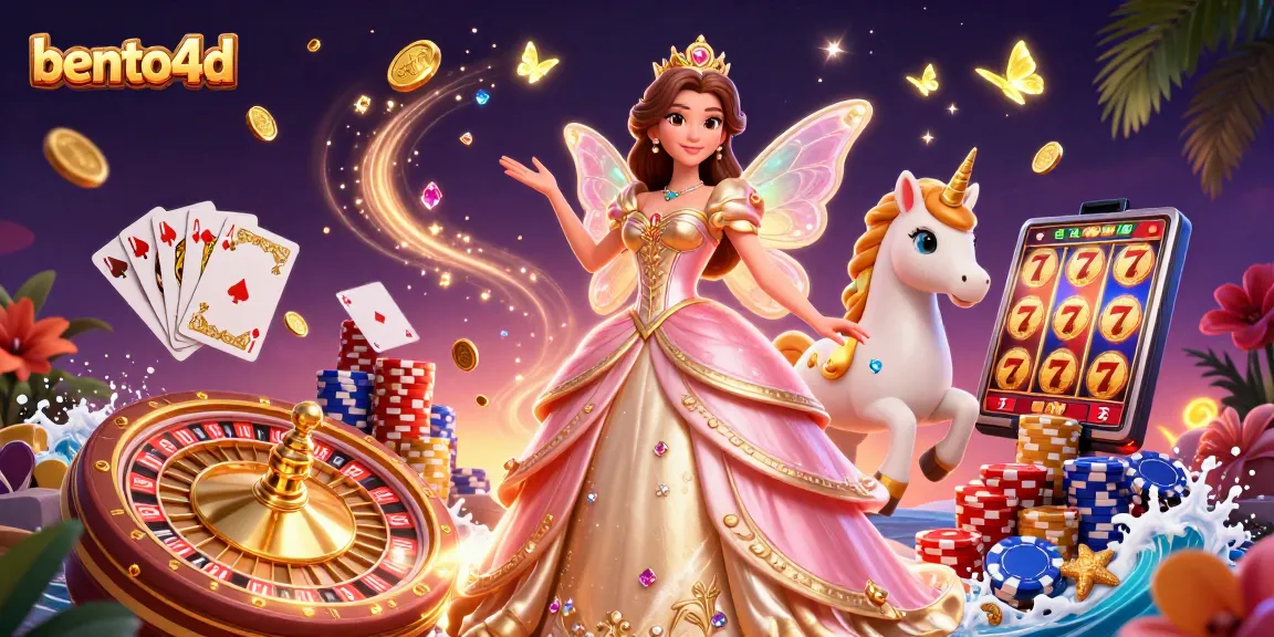 Terlibat dengan scene kasino 3D bento4d yang menampilkan pemenang glamor di tengah harta emas.