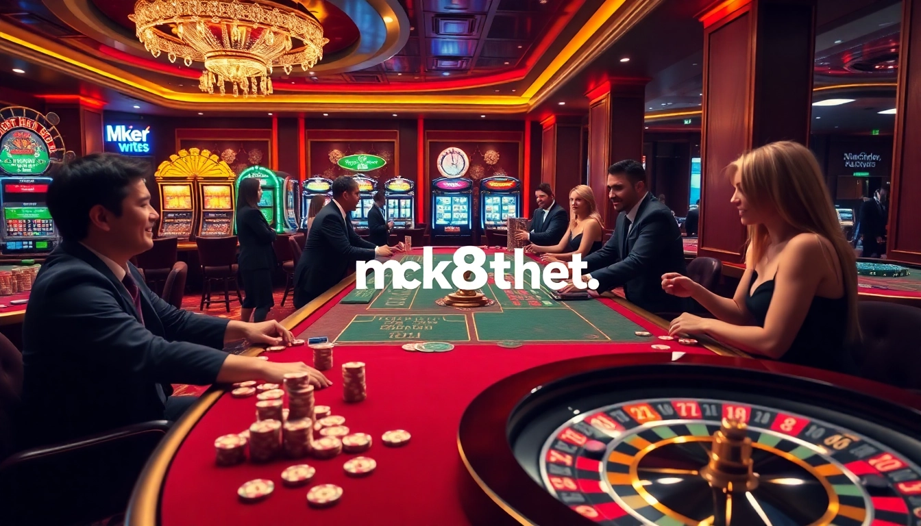 Modern casino excitement at mk8th.net featuring vibrant slot machines and engaging table games.