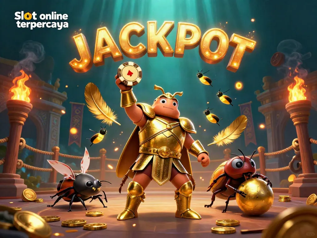 Bermain slot online terpercaya dengan keberuntungan jackpot yang ditawarkan, dikelilingi oleh suasana yang meriah dan dinamis.