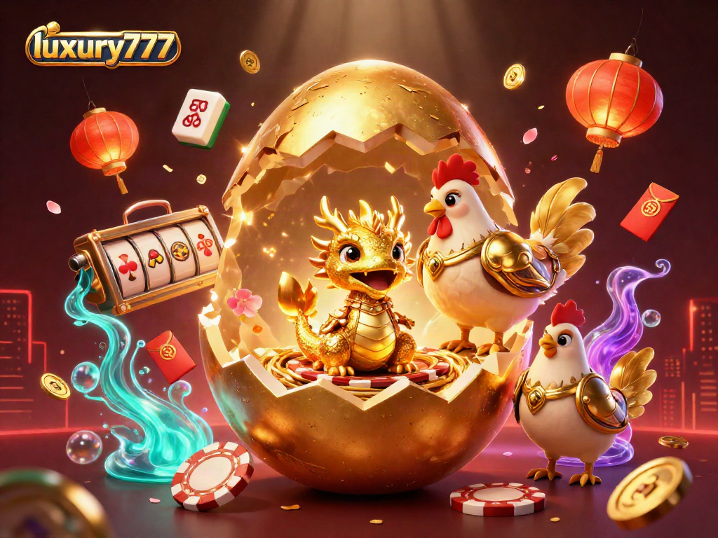 Menangkan hadiah besar dengan luxury777 saat bermain slot dalam ilustrasi kasino yang penuh warna dan detail.