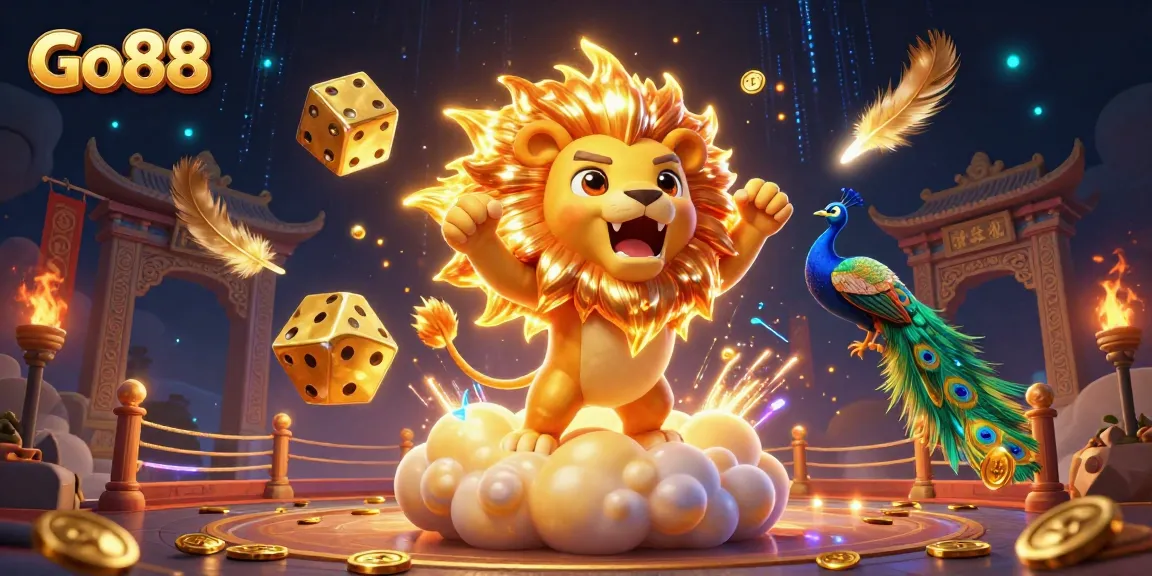 Engage in thrilling gameplay with Go88's vibrant casino scene featuring animated characters and dynamic gameplay elements.