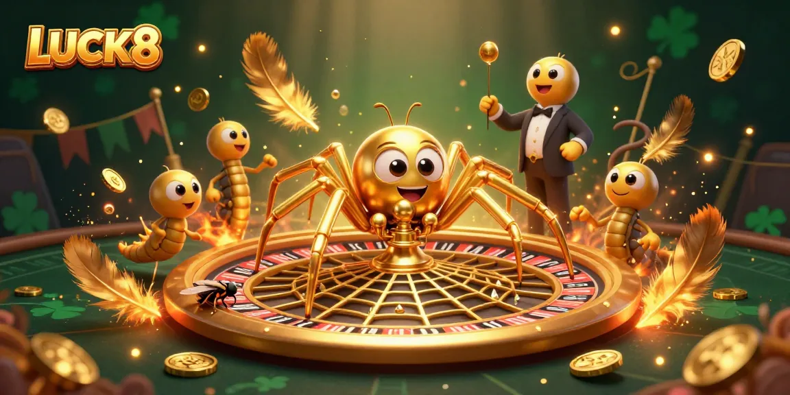 Experience thrilling gameplay at LUCK8, featuring a captivating roulette web and vibrant gaming elements.