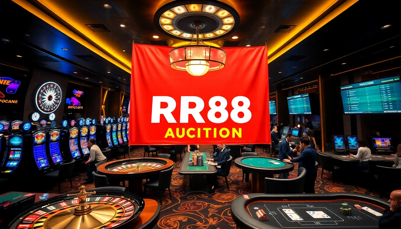 Win big at the RR88 Auction with thrilling gambling activities in an upscale casino setting.