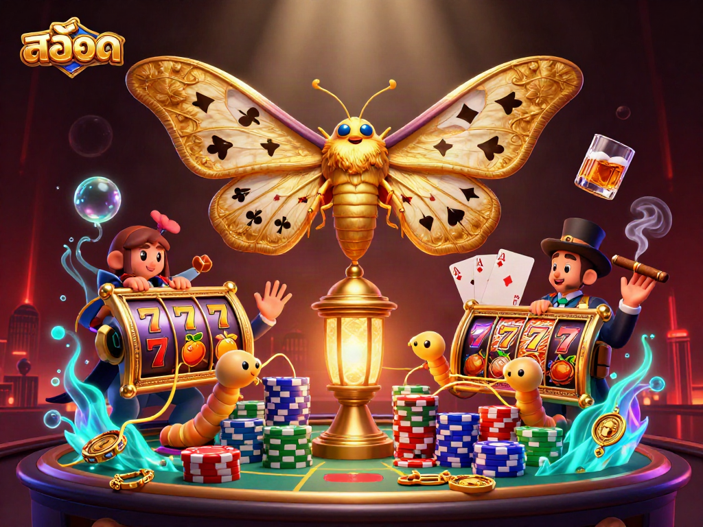 Experience thrilling สล็อต action with spinning slot reels and vibrant casino elements.