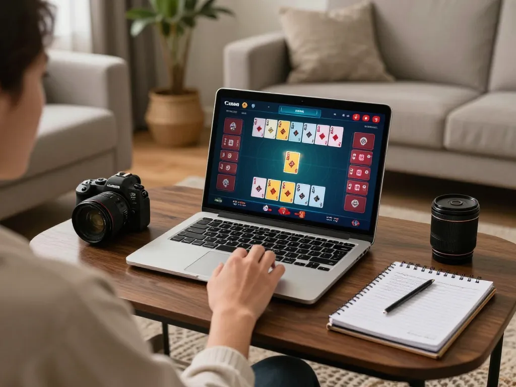 Player enjoying an online poker session utilizing caricature Chatgpt for personalized fun.