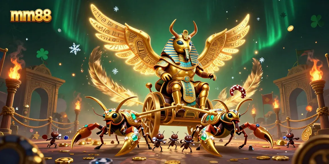Bet big with mm88's vibrant 3D casino illustration, showcasing thrilling gaming elements and action.