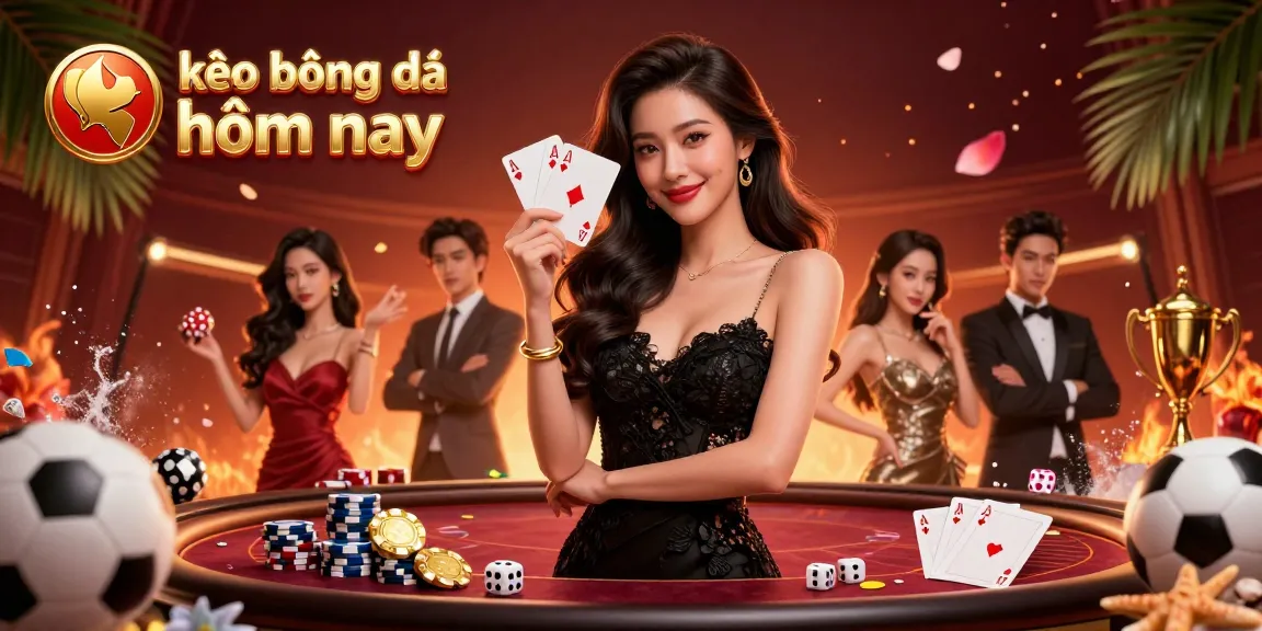 Experience kèo bóng đá hôm nay with a captivating scene of a stylish female gambler in a luxurious casino.