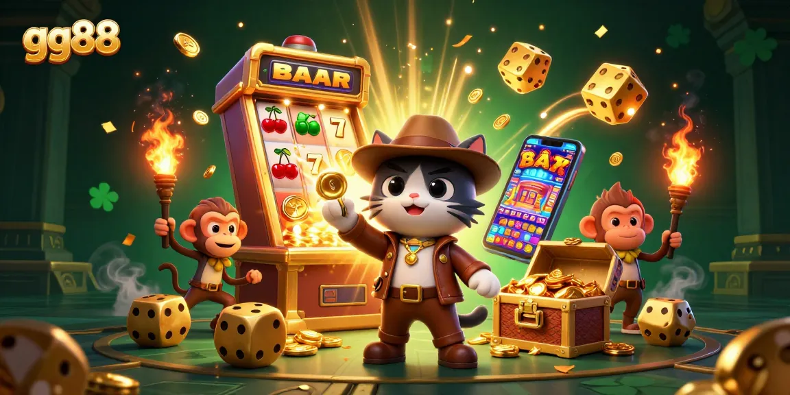 Experience thrilling action with gg88 in this vibrant 3D casino illustration packed with rewards.