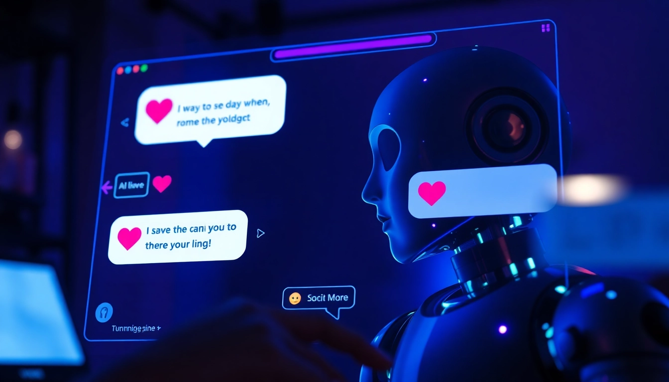Engaging sex ai chat interface with romantic dialogues and playful emojis.