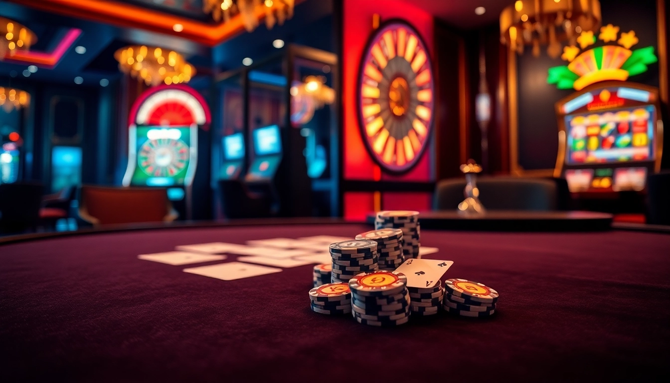 TẬP ĐOÀN KJC showcases a vibrant casino atmosphere with premium gaming experiences.