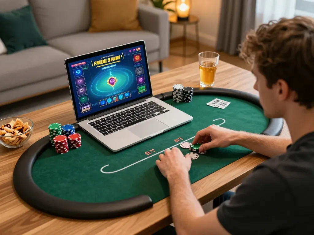 Người chơi tham gia vui vẻ với poker trực tuyến tại lucks8 từ không gian thoải mái tại nhà với màn hình hiển thị sống động.