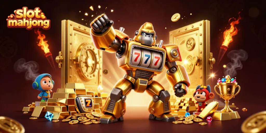 Mainan slot mahjong yang menarik dengan karakter gorila emas yang siap memberikan jackpot.