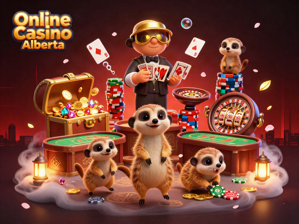 Engage with Online Casino Alberta's vibrant gaming scene featuring meerkats and immersive elements.