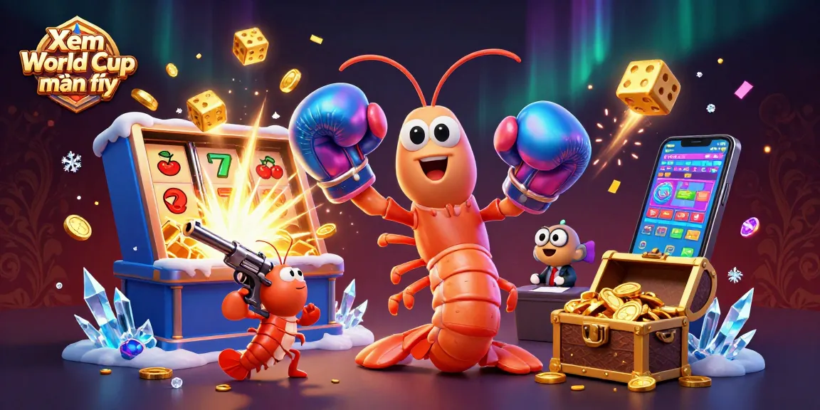 Xem World Cup miễn phí in an exciting gambling scene with vibrant characters and casino elements.