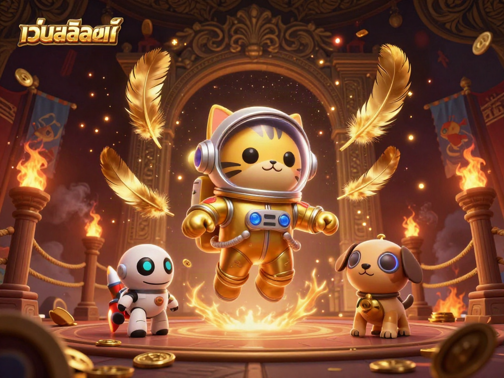 Experience the thrill of เว็บสล็อตแท้ with our vibrant 3D illustration of a futuristic casino adventure featuring unique characters.