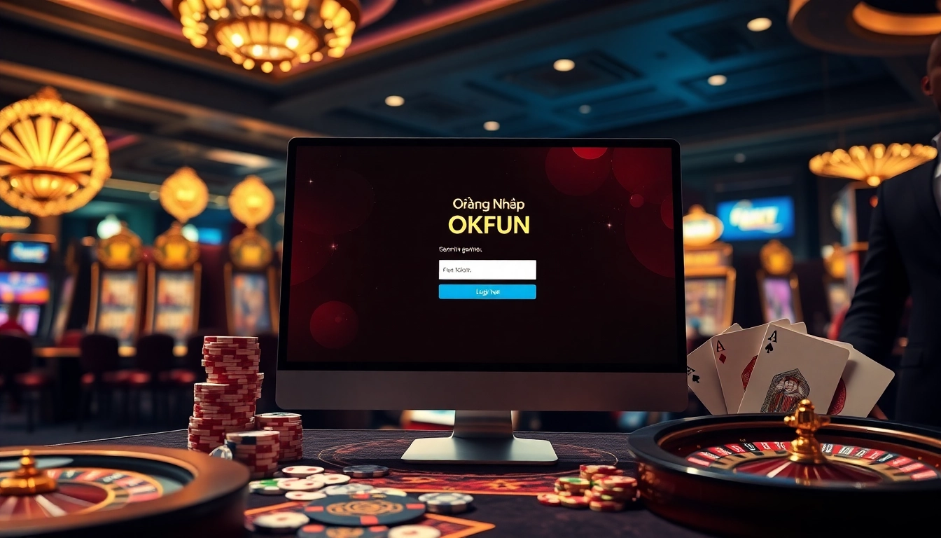 Engage with the thrilling process of đăng nhập okfun on a sophisticated casino interface.