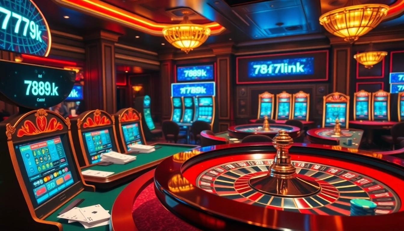 Experience the thrill of gambling at luxurious casino tables showcasing the 789f link prominently.